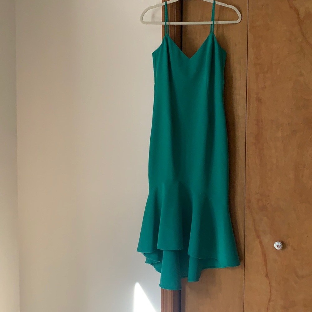 Bardot Womens V-Neck Cocktail Flounce Dress